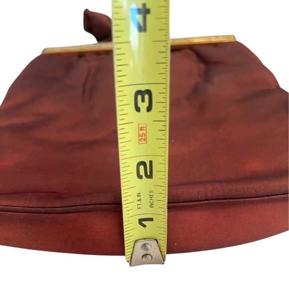 Twifaille Rosenfeld Satin Evening Purse Clutch Handbag Floral Frame Clasp READ - Picture 12 of 16